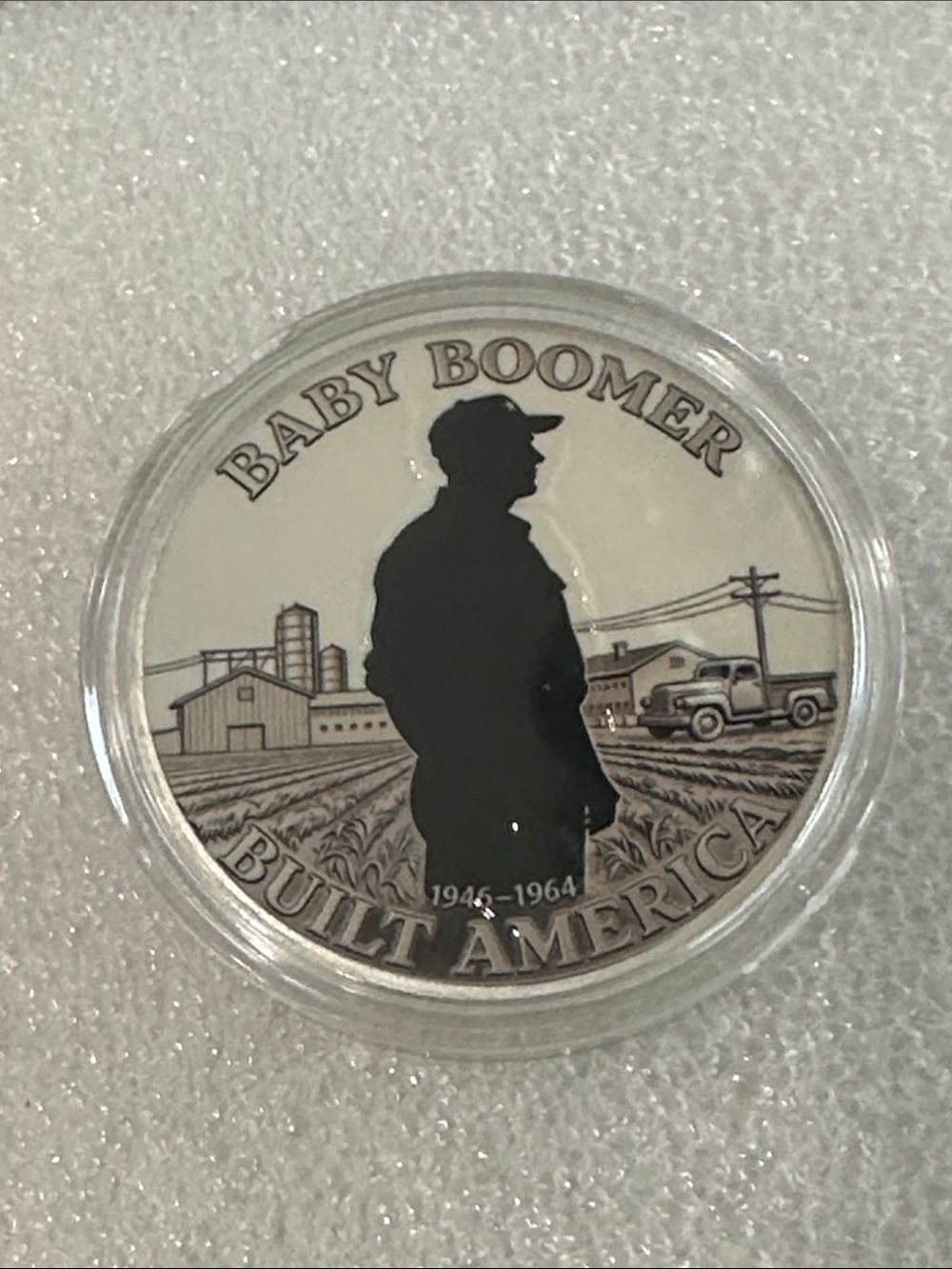 Baby Boomer Built America Commemorative Coin - Black & Silver